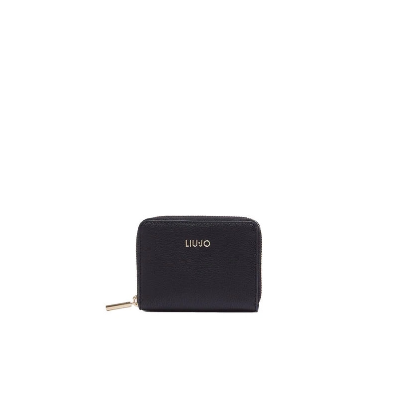 Portafoglio piccolo Donna con zip around Nero