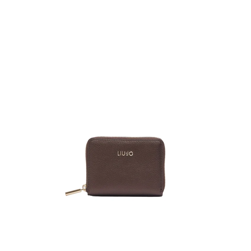 Portafoglio piccolo Donna con zip around Marrone