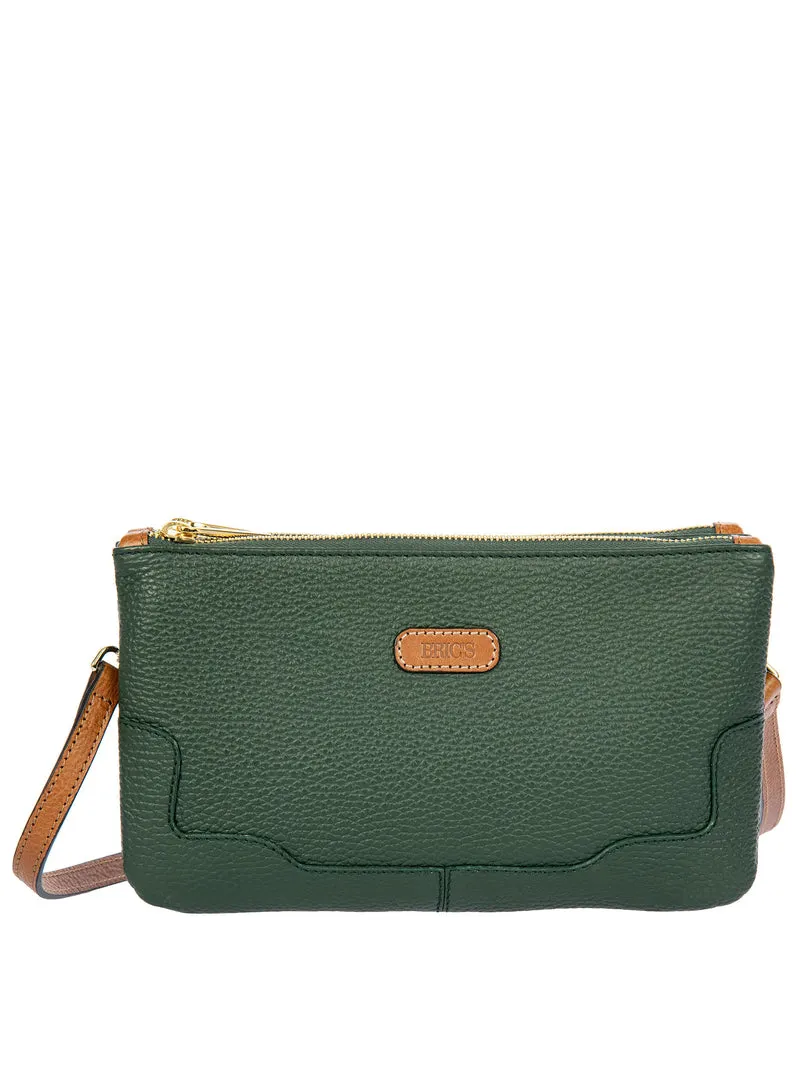 Leather Bag with 2 zippers Perla