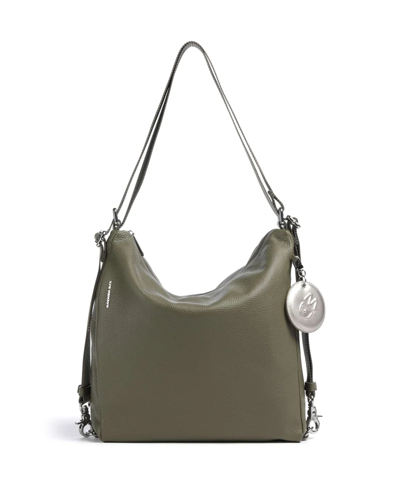 Mandarina Duck Mellow Leather Borsa a zainetto winter olive