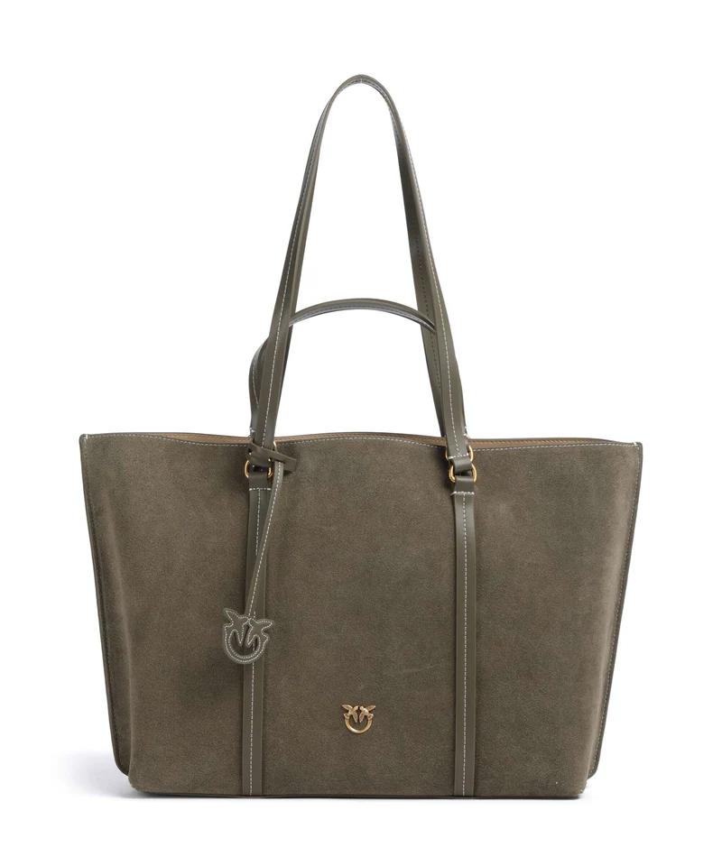 Pinko Carrie Big Borsa shopper verde/oliva scuro/antique gold