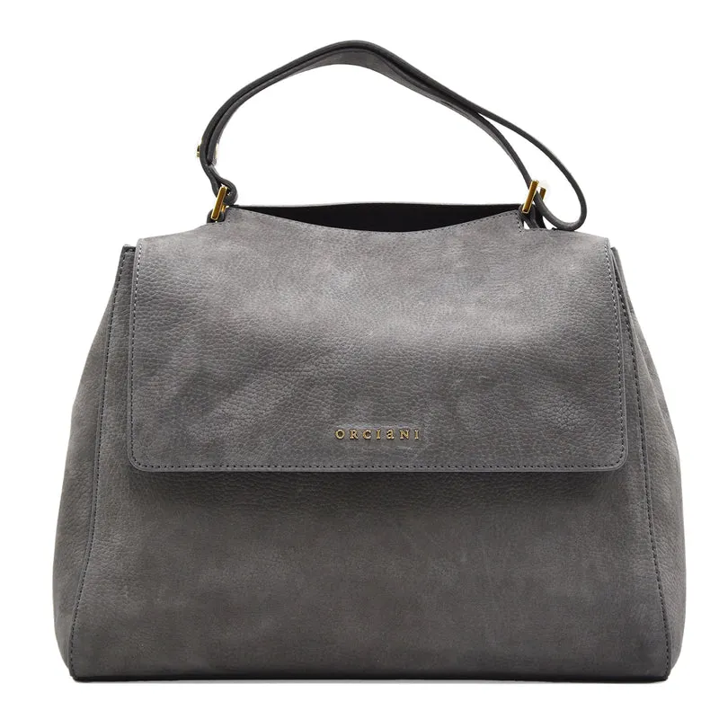 Borsa Donna Orciani Sveva Nabuk Carbone Design Elegante Chic