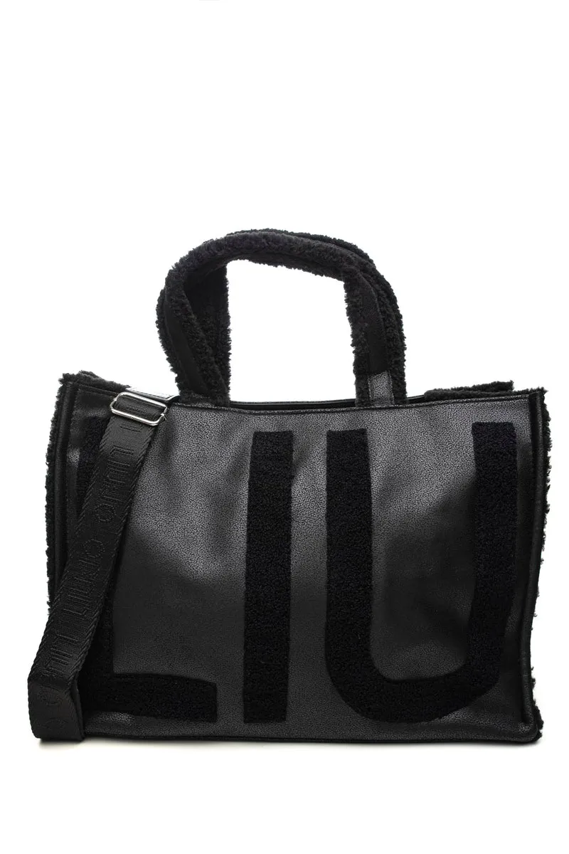 Borsa Donna Liu Jo L Tote Fake Montone Misure: 41x21x30 Cm Liu Jo Donna Nero