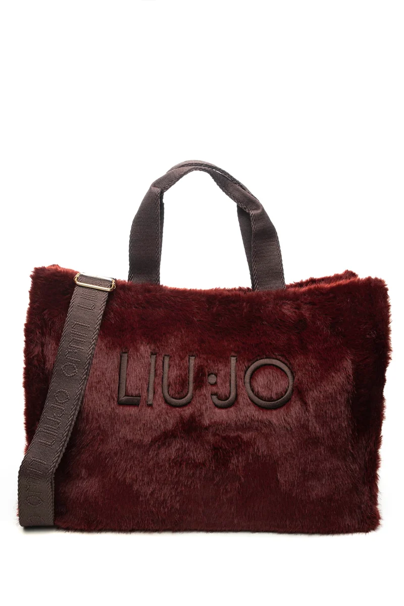 Borsa Donna Liu Jo L Tote Fake Fur Misure: 41x21x30 Cm Liu Jo Donna Rosso