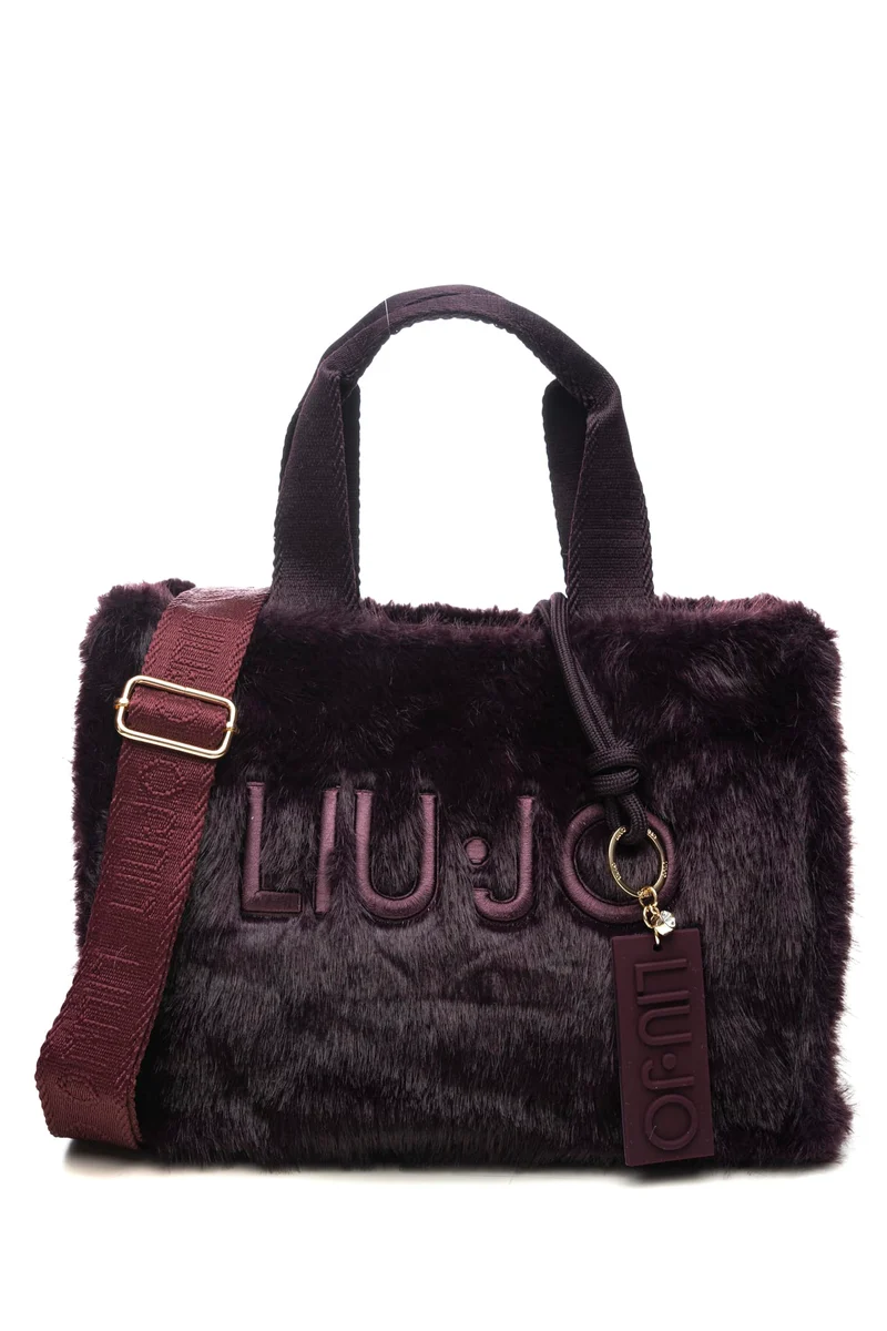 Borsa Liu Jo Sport Faux Fur S Tote Da Donna Melanzana 31x16x22 Cm