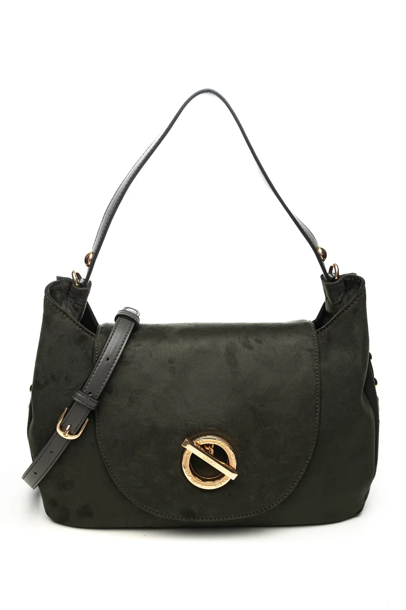 Borsa Liu Jo Gerona M Top Handle Da Donna Verde Foresta In Simil Suede Misure: 32x13x23 Cm