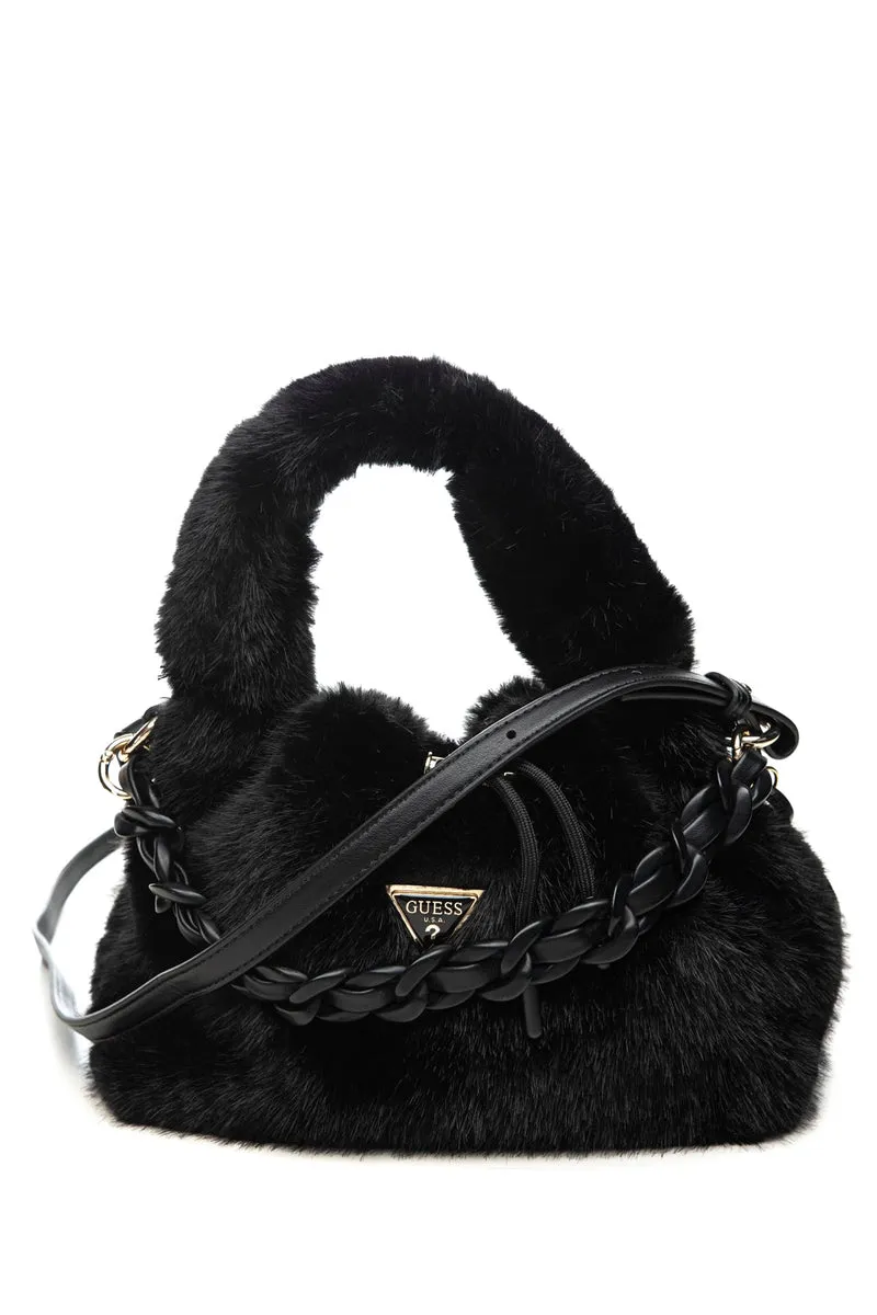 Borsa Guess Girl Faux Fur Bucket Bambina Nera Pelliccia Sintetica