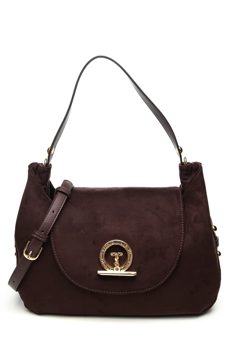 Borsa Liu Jo Gerona M Top Handle Da Donna Melanzana In Simil Suede Misure: 32x13x23 Cm