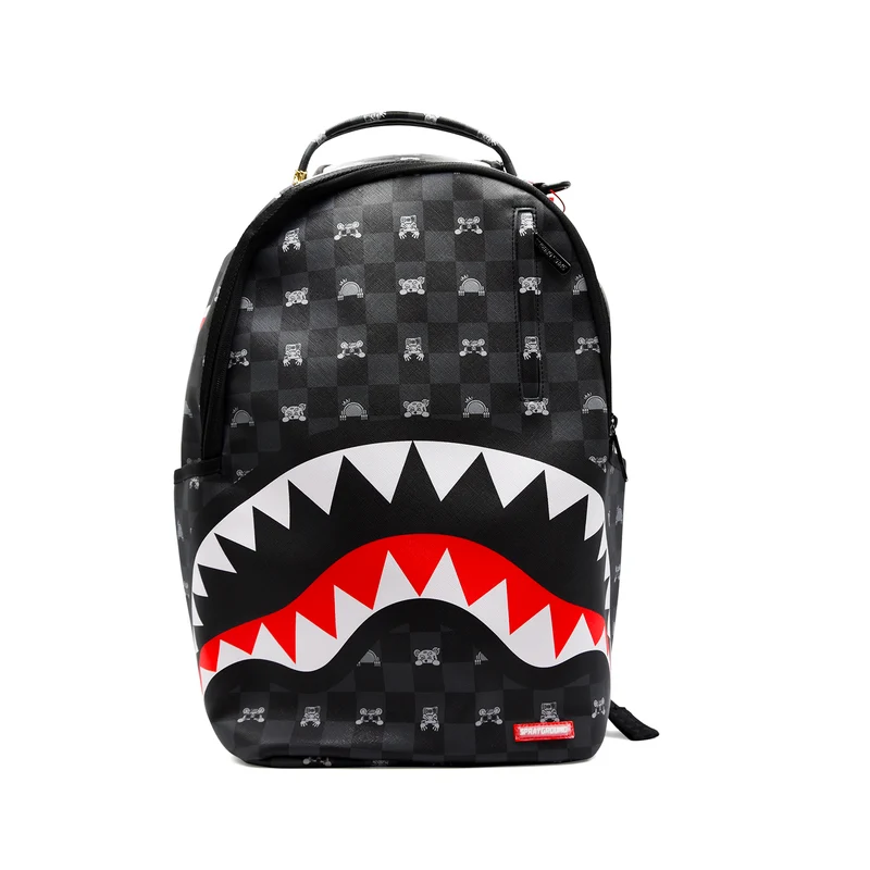 Sprayground Zaino Unisex Nero Grigio Peeking Character Check