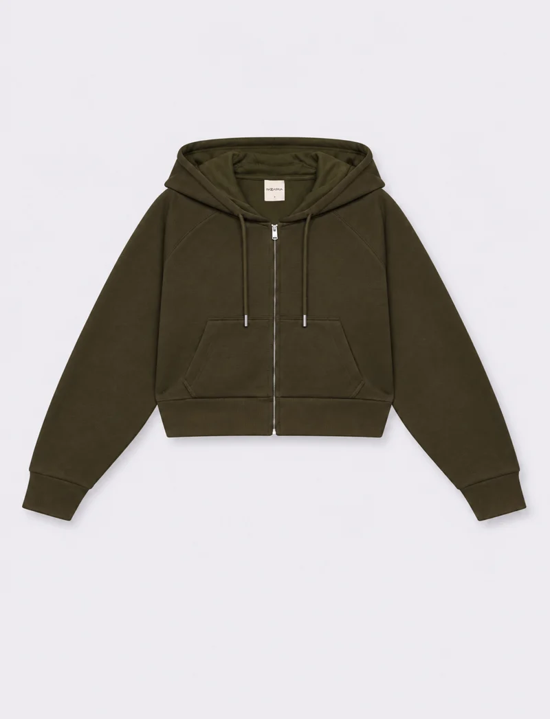 Felpa con cappuccio - Verde foresta