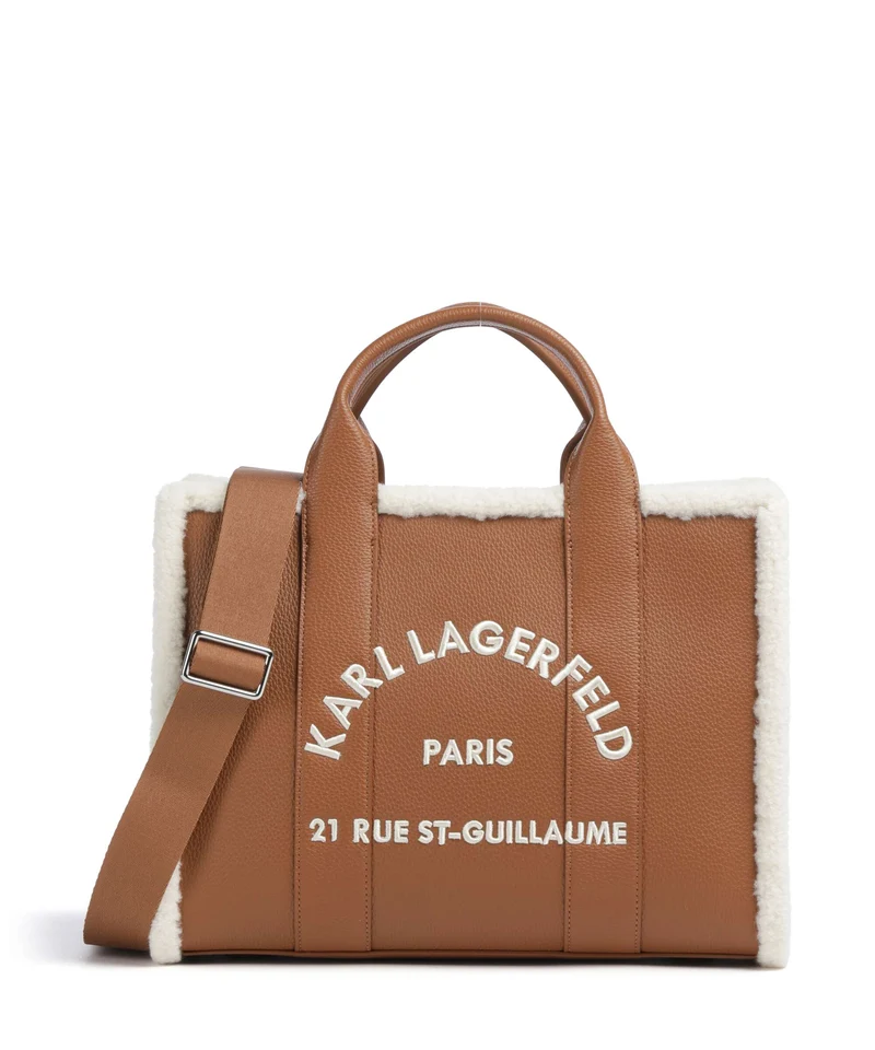 Karl Lagerfeld K/Rue St Guillaume Medium Borsa a mano dark tan