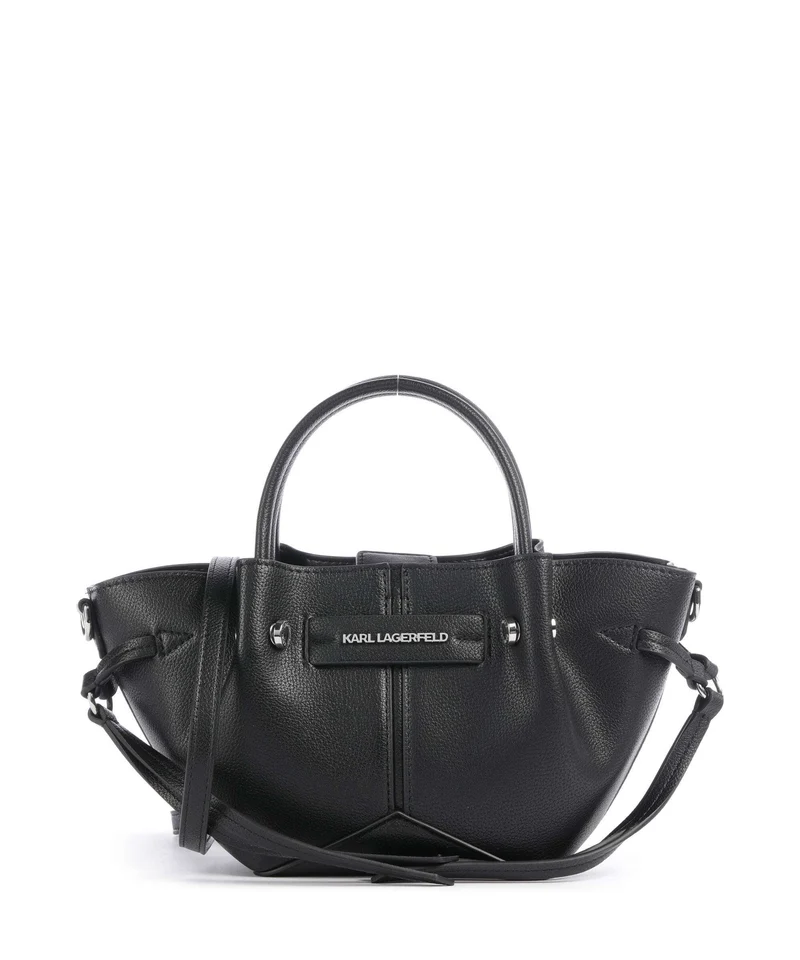 Karl Lagerfeld K/Pierced Mini Borsa a mano black nickel