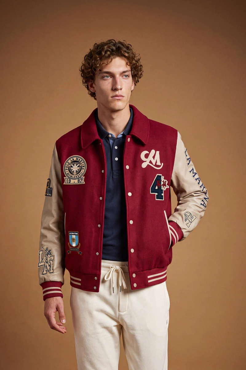 Gepolsterte College-Jacke aus Wollfilz – Dallas