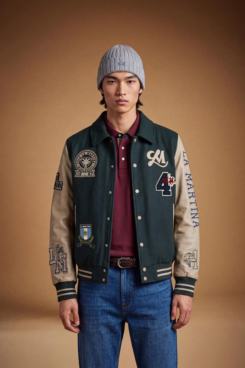 Gepolsterte College-Jacke aus Wollfilz – Dallas