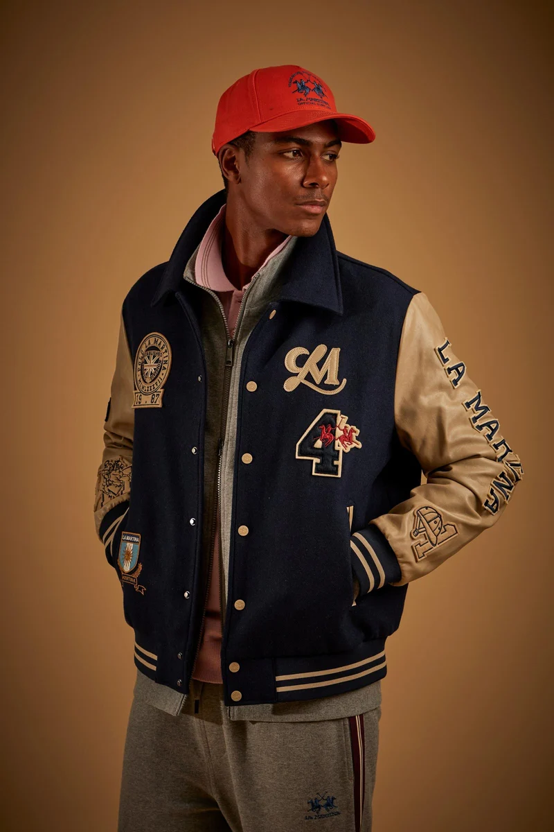 Gepolsterte College-Jacke aus Wollfilz – Dallas