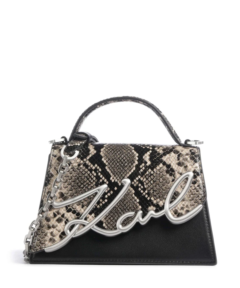 Karl Lagerfeld K/Signature 2.0 Small Borsa a tracolla natural snake aop