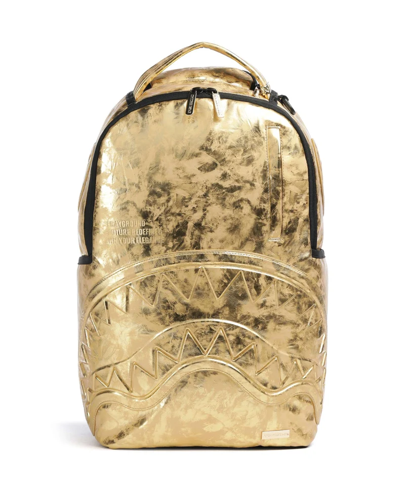 Sprayground Gold Weathered Zaino gold