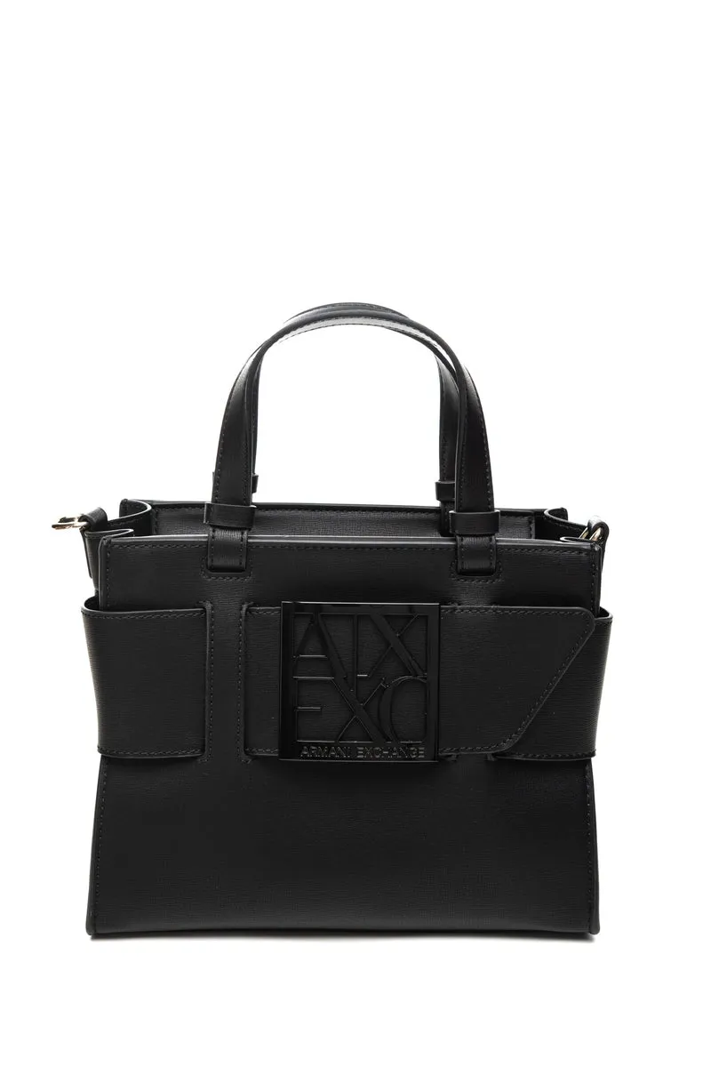 Borsa Armani Exchange Susie M Tt Da Donna Nera In Poliuretano