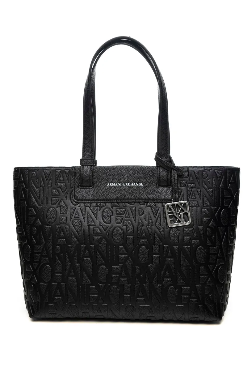 Borsa Armani Exchange Liz Pebble Sh Da Donna Nera In Poliuretano