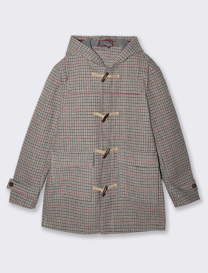 Cappotto Montgomery Pied de Poule Multicolor - Grigio