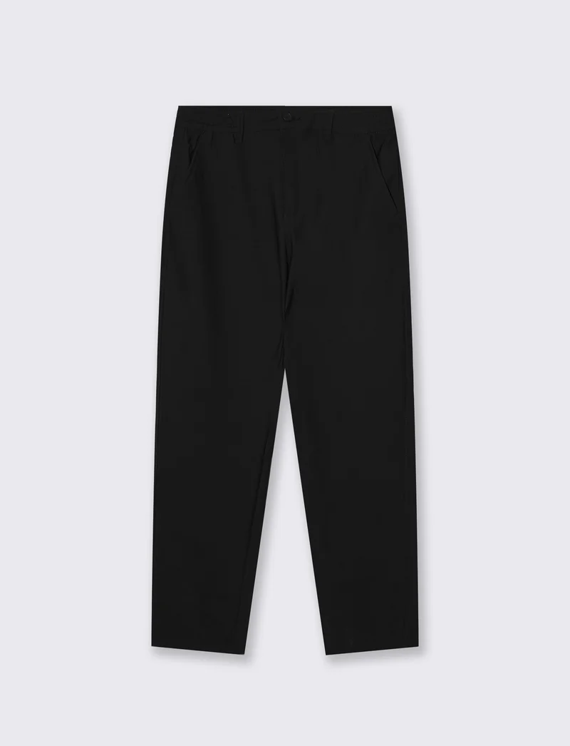Pantaloni Chino Jogger in Nylon Elasticizzato - Nero