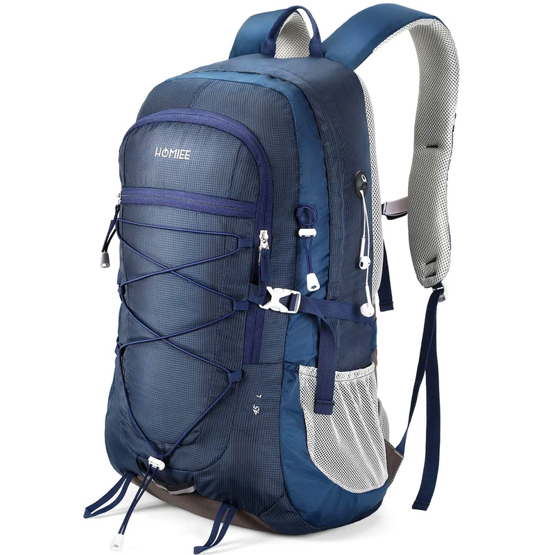 HOMIEE Zaino Trekking 45 Litri, Resistente all'acqua, Zaini da Escursione per Trekking Alpinismo, Multifunzione Zaino da Campeggio per Sciare Sport Viaggio, Donna e Uomo