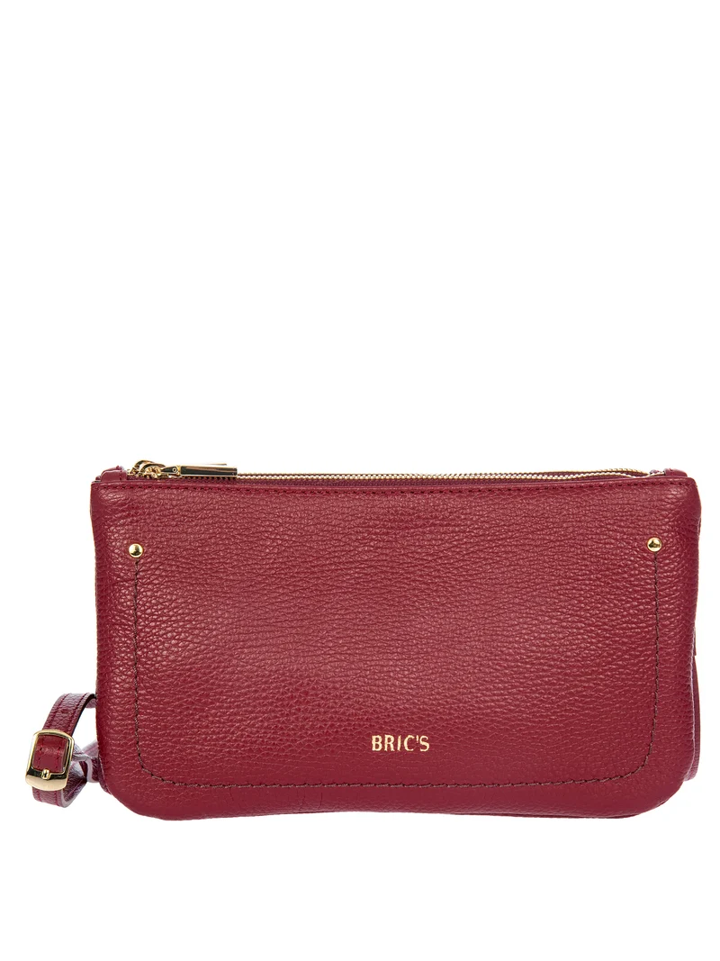 Violetta Leather Shoulder Bag with 2 Zippers
