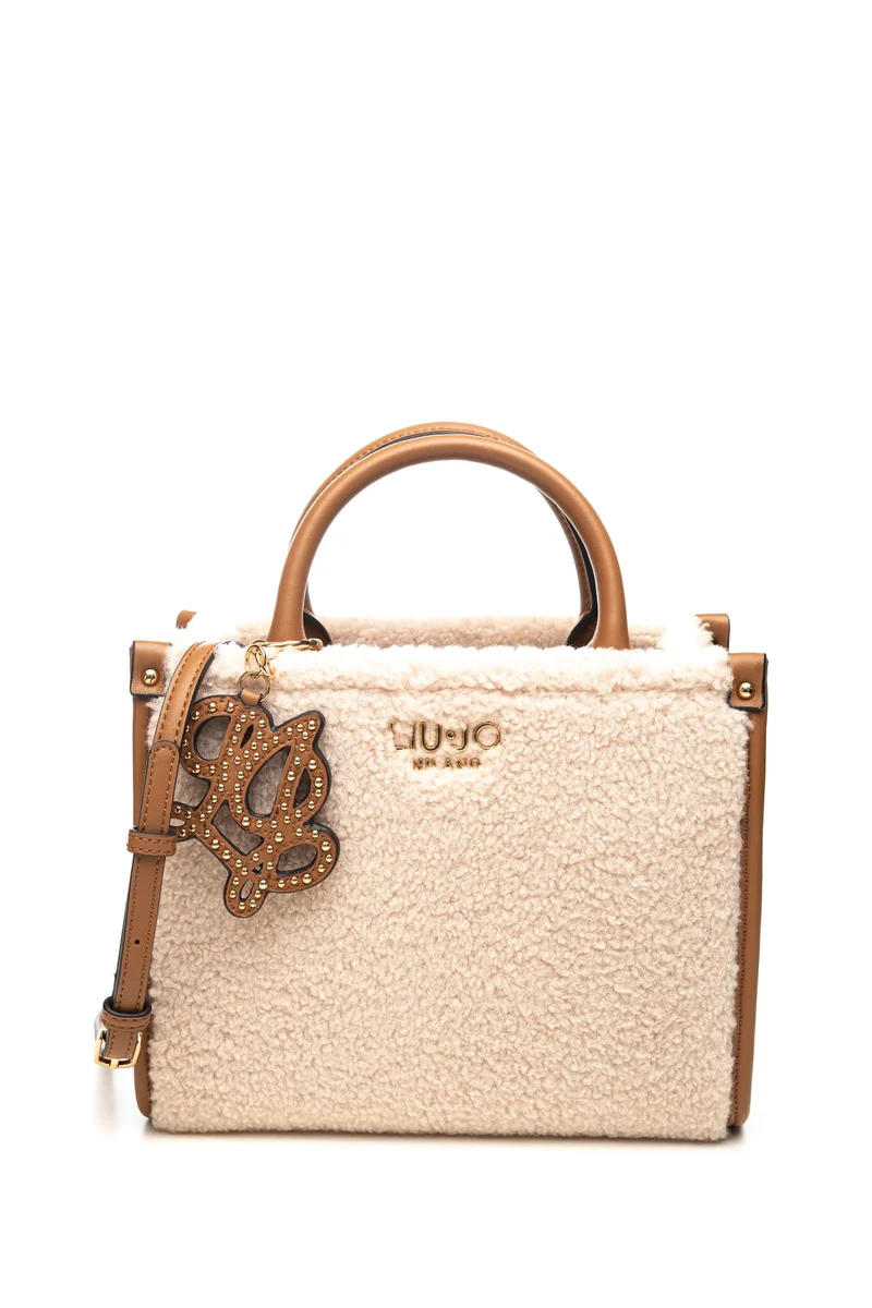 Borsa Liu Jo Ridhi S Tote Da Donna Panna Cuoio In Teddy Misure: 26x12x20,5 Cm