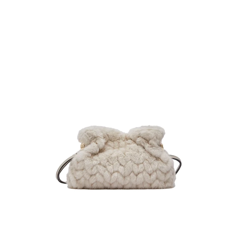 Borsa piccola Donna Riccy in pelliccia Beige