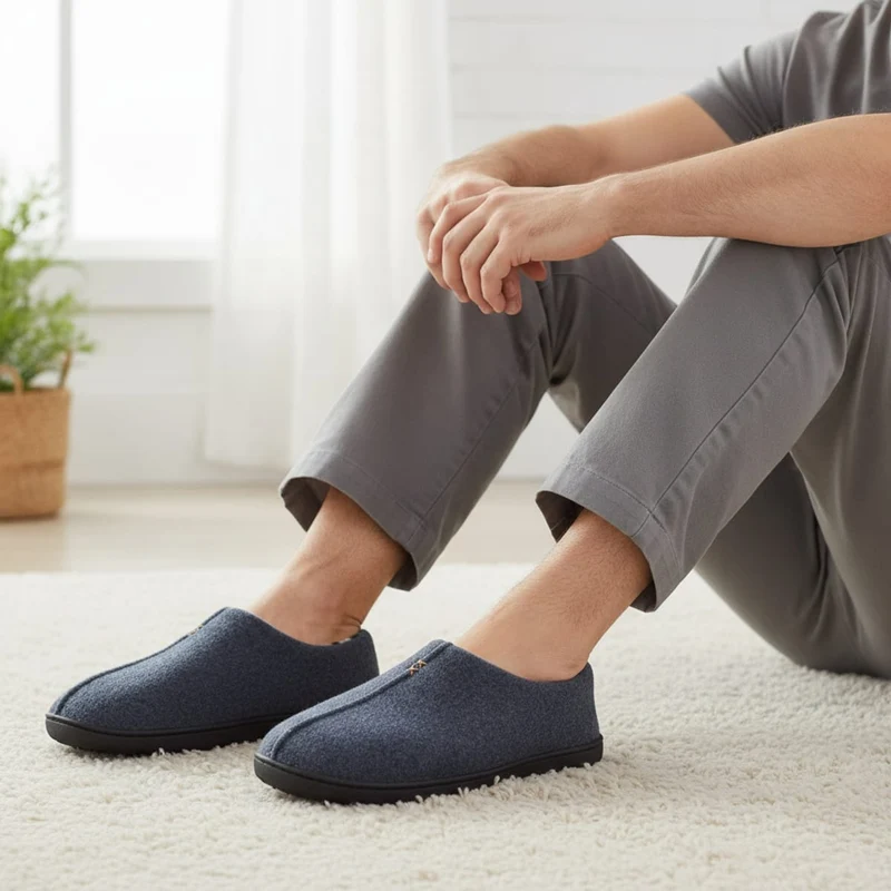 Pantofola blu con fodera mimetica uomo - Blu