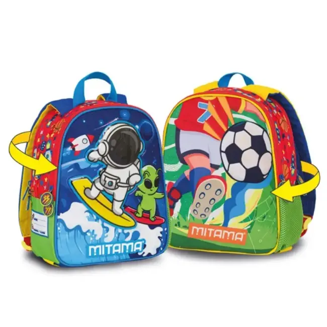 Zainetto Spinny Asilo Reversibile – Colori e Fantasia Doppia Calcio