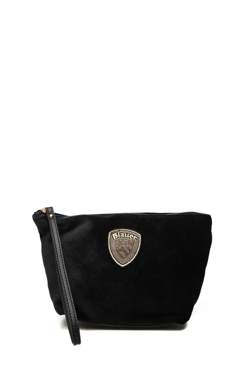 Borsa Blauer F6 Debby Velvet Pochette 16x10x13 Da Donna Nera In Velluto