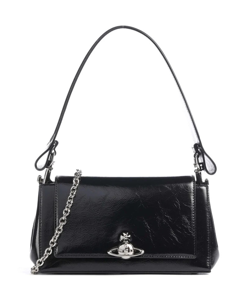 Vivienne Westwood Hazel Naplak Medium Borsa a spalla black