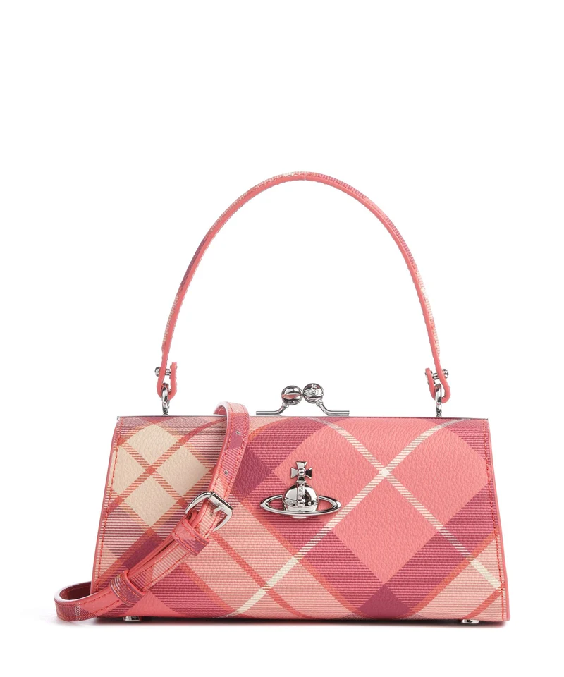 Vivienne Westwood Doll Frame Buccia D'Arancia XL Borsa a mano fraser pink