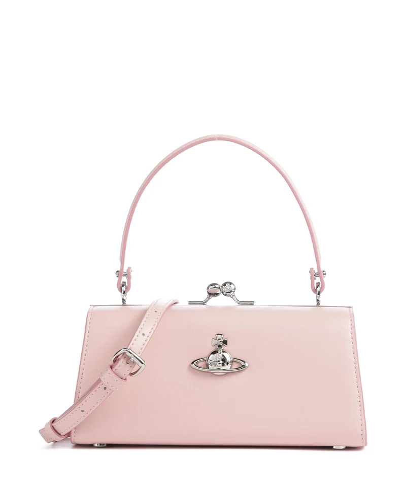 Vivienne Westwood Doll Frame Smooth XL Borsa a mano pastel pink