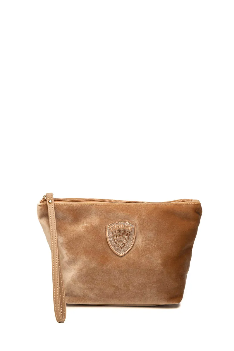 Borsa Blauer F6 Debby Velvet Pochette 16x10x13 Da Donna Beige