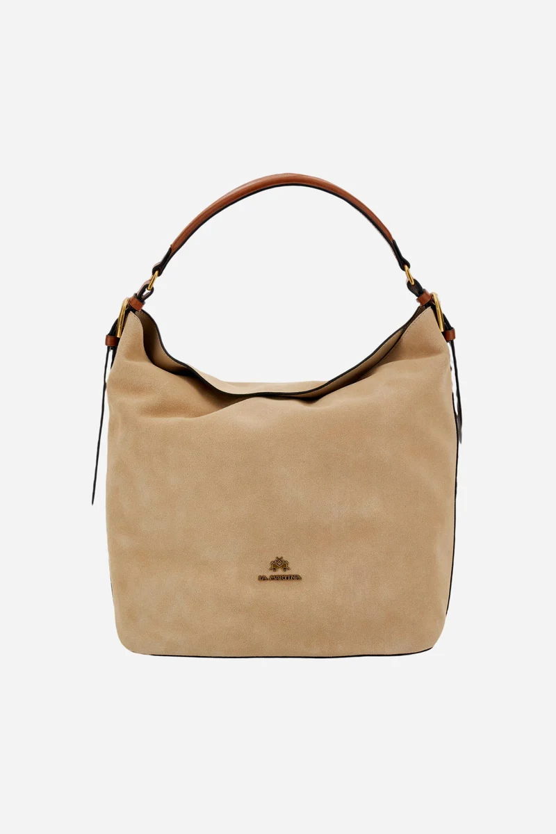 Beuteltasche aus Wildleder und Leder – Large Shoulder Bag
