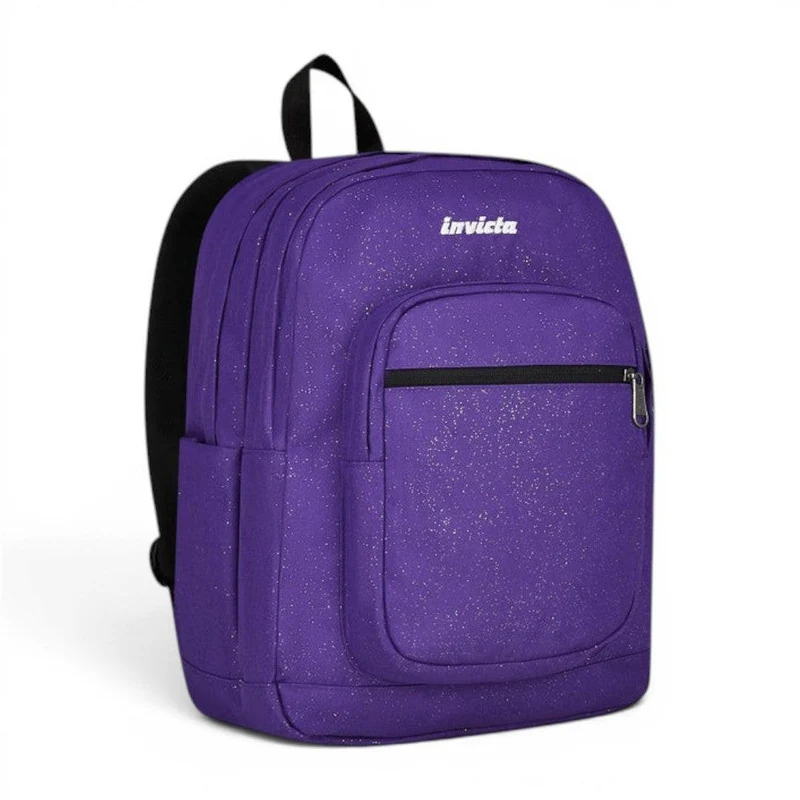 Zaino Invicta Jelek Shine 3 scuola effetto lucido capiente Viola 200602621-3F3