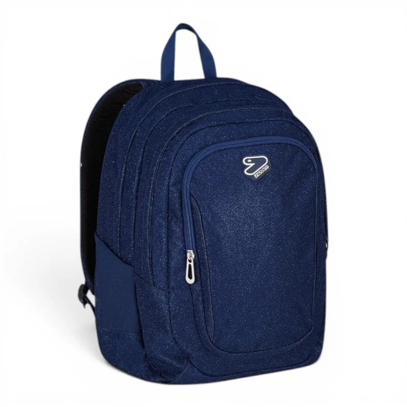 Zaino Seven Shiny Tech scuola effetto lucido capiente Blu 200112523-580