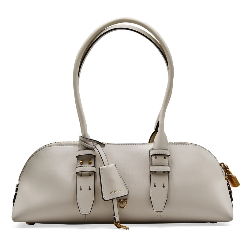 Borsa Pinko Donna Bowling Baguette Big In Morbida Pelle Bianca