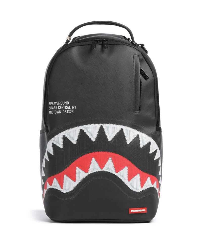 Sprayground Shark Central Black Embroidered Shark Zaino black