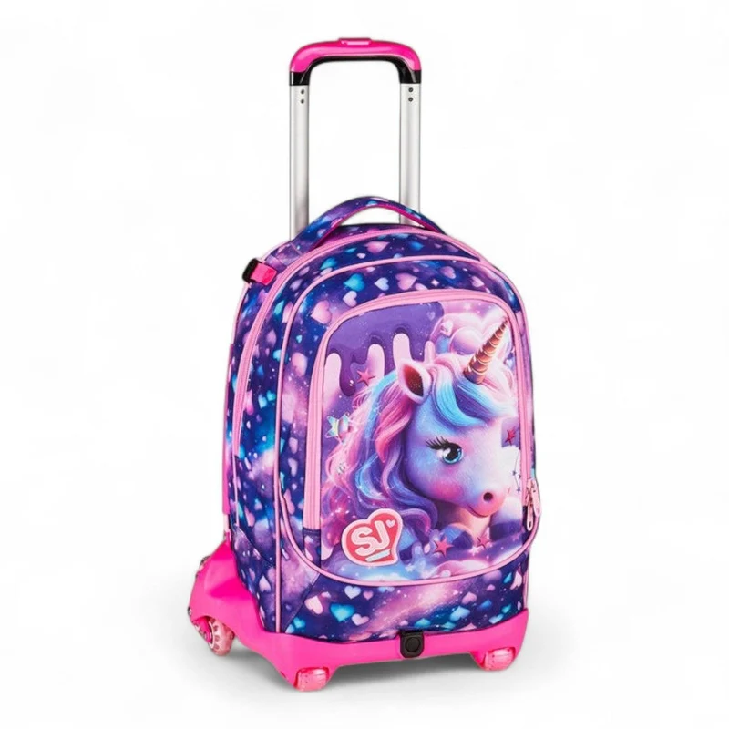 Trolley scuola Seven SJ Jack 8 ruote Pixie Unicorn