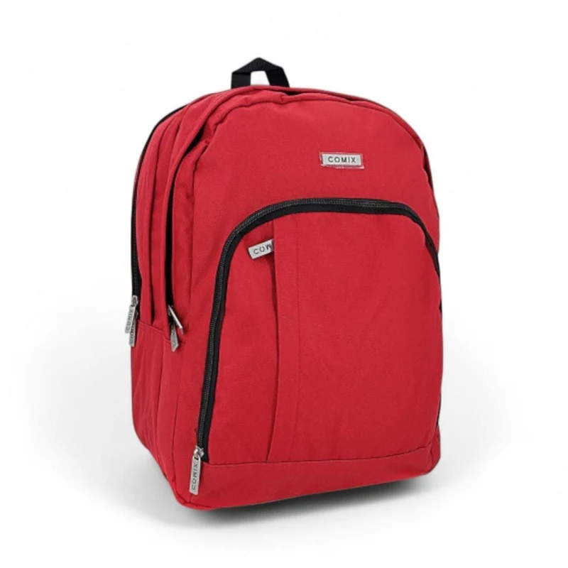 Zaino Organizzato Comix Monocolore Rosso 42×32×15 cm 3 Zip