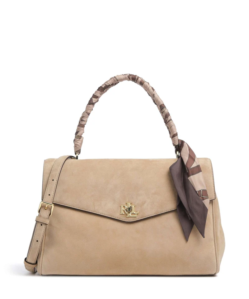 Lauren Ralph Lauren Farrah Medium Borsa a mano camel/urban bltng/camel multi