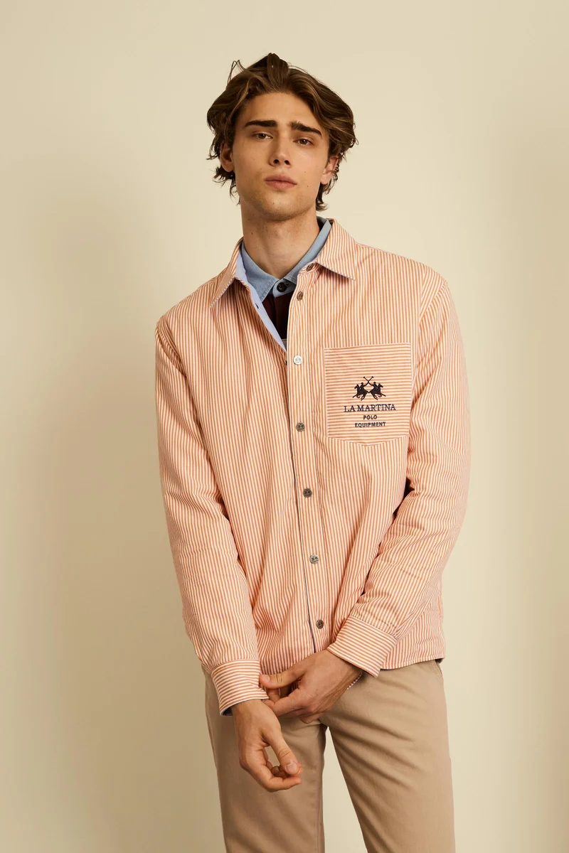 Herren Overshirt Double-Face aus Oxford und gestreifter Baumwolle - Chile
