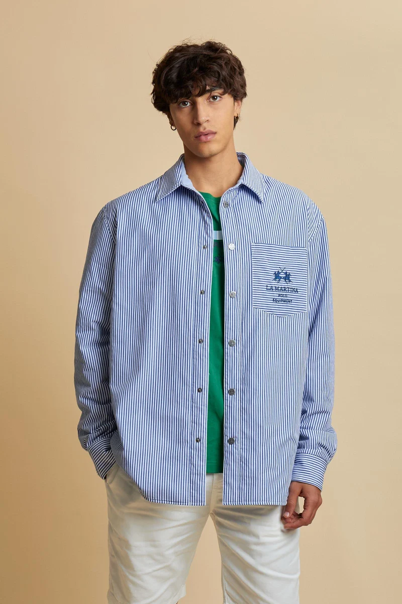 Herren Overshirt Double-Face aus Oxford und gestreifter Baumwolle - Chile