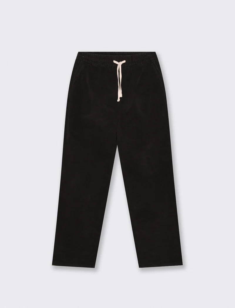 Pantaloni Jogger Velluto Waffle Baggy - Nero