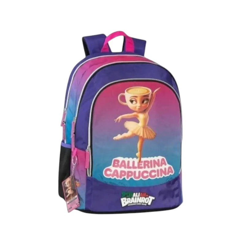 Zaino scuola Panini Skifidol Ballerina Cappuccina 3 zip 44cm