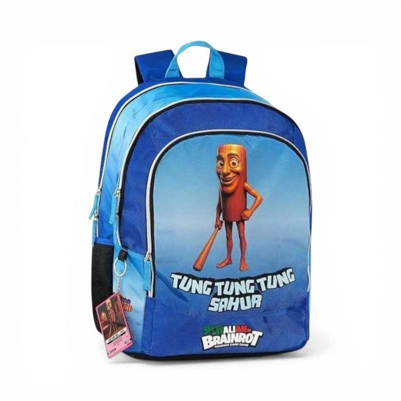Zaino scuola Panini Skifidol Tung Tung Sahua 3 zip 44cm