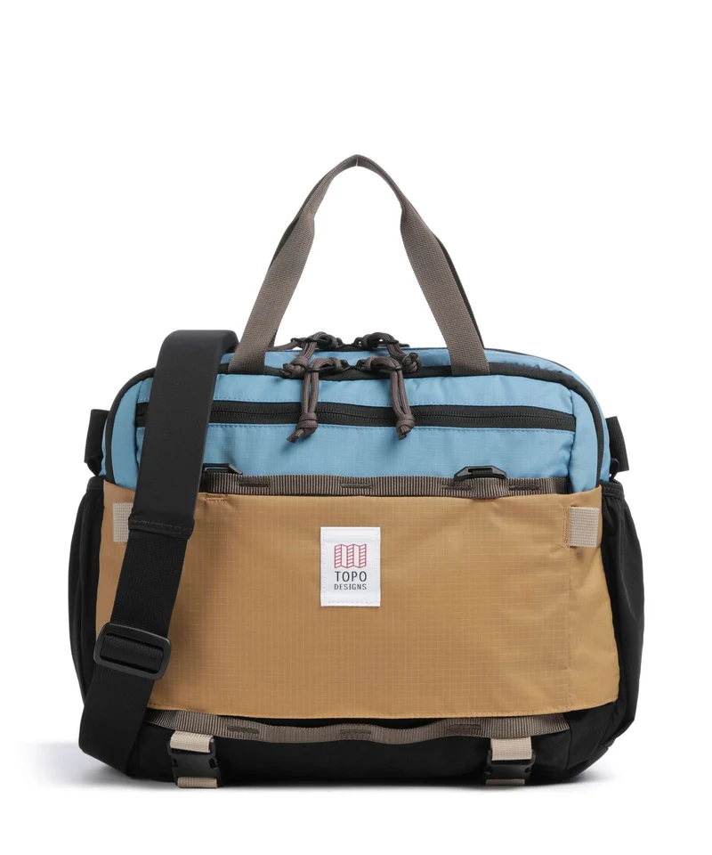 Topo Designs Mountain Borsa a tracolla river blue/brown oak